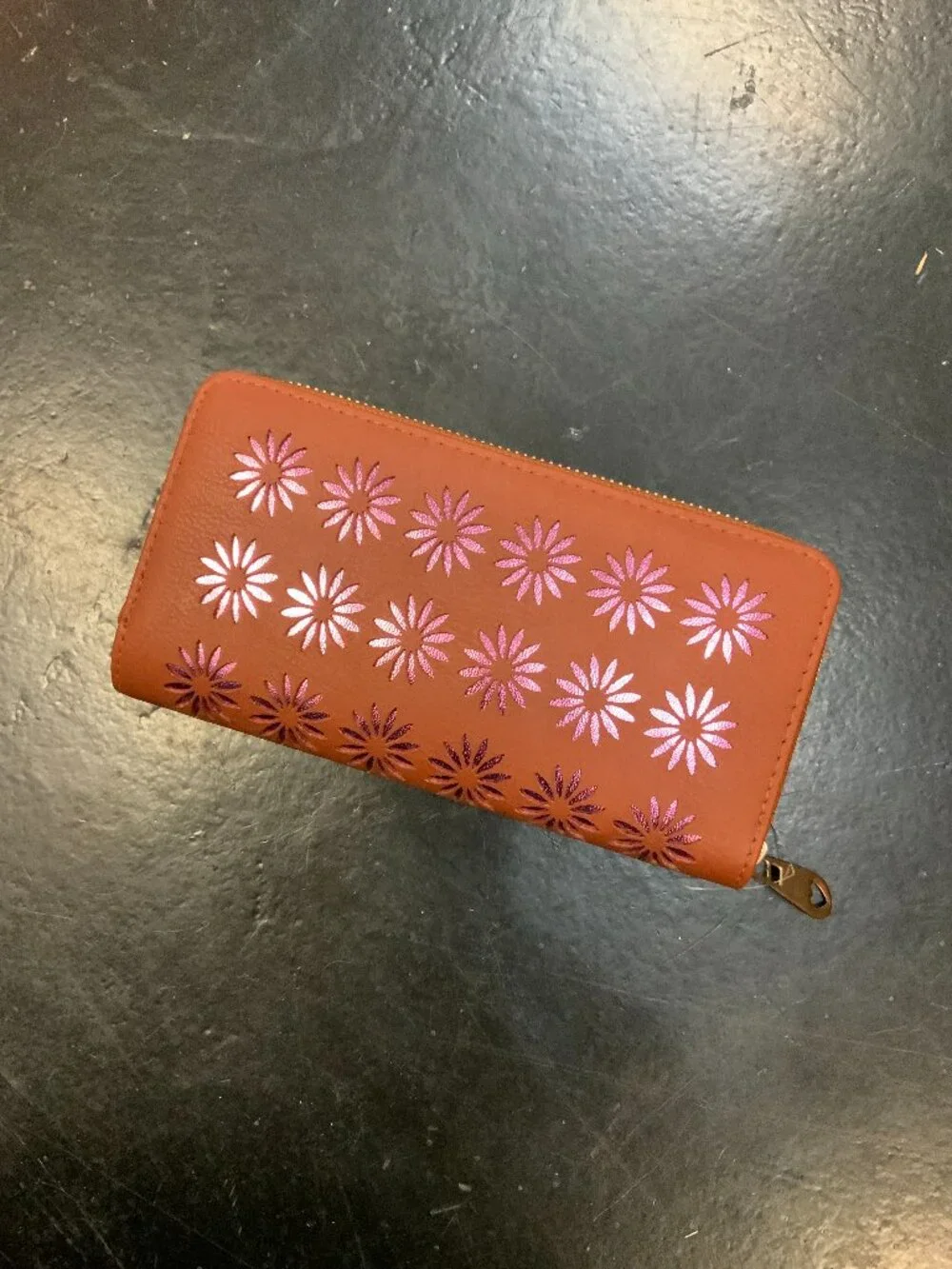 Leather Flower Wallet - Picture 1 of 2